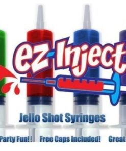 EZ-Inject 25 Pack Plastic Syringes for Jello Shots 1.5oz - 100% Safe and Reusable Jello Shot Syringes with Caps - Medium Syringe Shots Holiday and Halloween Party Supplies for Adults 30 51UpIfSbTML