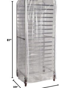 Alternative view of Winholt SRC-58/3Z Bun Pan Rack Cover, Heavy Duty Plastic, 3 Zippers, 23" W x 28" L x 61" H, Clear 1