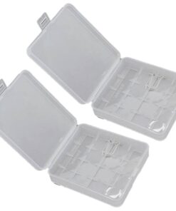 2 x White Clear Plastic Protective Storage Case Holder for 4 x 18650 Batteries OR 8 CR123A Batteries