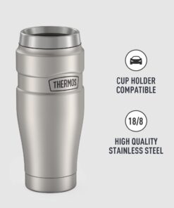 THERMOS Stainless King Vacuum-Insulated Travel Tumbler, 16 Ounce, Matte Steel 22 51UtnCCcBSL