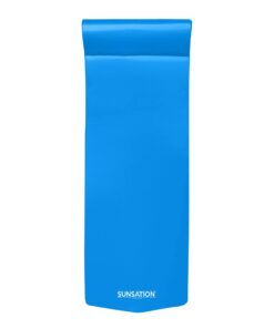 Alternative view of TRC Recreation Sunsation 1.75 Inch Thick Foam Lounger Water Floating Swimming Pool Raft with Roll Pillow for Head and Neck Support, Bahama Blue
