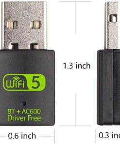 USB WiFi Bluetooth Adapter, 600Mbps Dual Band 2.4/5Ghz Wireless Network External Receiver, Mini WiFi Dongle for PC/Laptop/Desktop 27 51Uv9DmJcTL