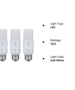 GE Lighting 79368 LED Bright Stik 10-watt (60-Watt Replacement), 760-Lumen Light Bulb Non-Dimmable with Medium Base, Soft White, 1 Box (3 Bulbs Total) 26 51UwE8m4E5L