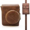 HelloHelio Retro Classic Leatherette Camera Vintage Compact Case for Fujifilm Mini 90 Neo Classic Instant Film Camera with Pocket Strap (Brown Case with Strap) Brown Case with Strap 40 51V0XP4CeL