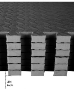 BalanceFrom Puzzle Exercise Mat with EVA Foam Interlocking Tiles for MMA, Exercise, Gymnastics and Home Gym Protective Flooring, Multiple Sizes Black 1/2" Thick, 24 Square Feet 32 51V0gfywUbL