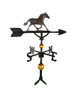 Montague Metal Products 32-Inch Deluxe Weathervane with Swedish Iron Horse Ornament,White