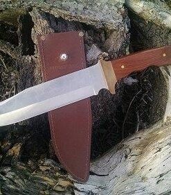 Mossy Oak 14-inch Bowie Knife, Full-tang Fixed Blade, Wood Handle Hunting Knife with Leather Sheath for Camping, Hiking, Survival 62 51V85sOxFxL