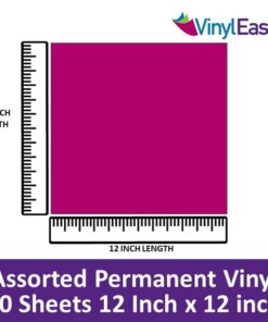 Vinyl Ease 12" x 12" 30 Sheets Assorted Glossy Colors Permanent Adhesive Vinyl for Cricut, Silhouette, Pazzles, Craft ROBO, QuicKutz, Craft Cutters, Die Cutters, Sign Plotters - V0101 27 51VEaCoPC1L