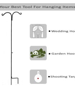 Alternative view of Ashman Black Shepherd Hook 65 Inch (1 Pack), 12MM Thick, Super Strong, Rust Resistant Steel Hook Ideal to use for at Hanging Wind Chimes, Hanging Plant Basket, Solar Light, Bird Feeder and More. 1 Pack