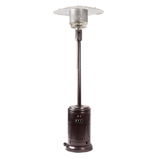 Amazon Basics 46,000 BTU Outdoor Propane Patio Heater with Wheels, Commercial & Residential, Havana Bronze, 32.1 x 32.1 x 91.3 inches (LxWxH) Powder Coated