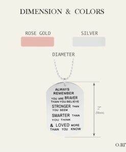 O.RIYA Always Remember You Are Braver Than You Believe Jewelry Necklace/Keyring White 9 51VIWxD4QL