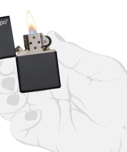 Zippo Matte Pocket Lighters Logo Black 24 51VOfEXyqlL