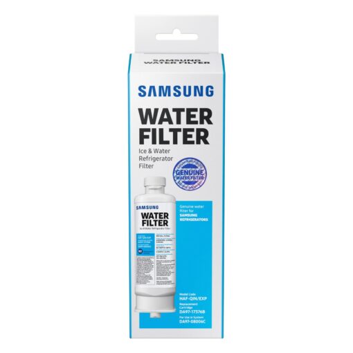 SAMSUNG Genuine Filter for Refrigerator Water and Ice, Carbon Block Filtration, Reduces 99% of Harmful Contaminants for Clean, Clear Drinking Water, 6-Month Life, HAF-QIN/EXP, 1 Pack Filters