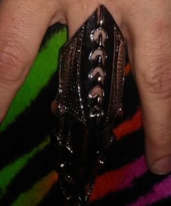 PiercingJ Men's Knuckle Joint Full Finger Double Ring Punk Rock Gothic Hinged Activity Rings Halloween Cosplay Costume Accessories Jewelry Armor#07 52 51VhPlvbVvL