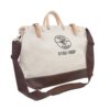 Klein Tools 5102-18SP Deluxe Canvas Tool Bag Made of Natural Canvas with 13 Interior Pockets and Detachable Shoulder Strap, 18-Inch