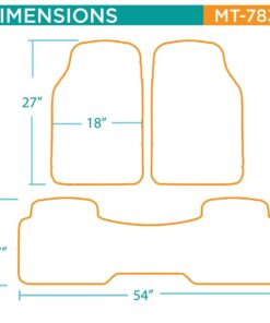 BDK Original ProLiner 3 Piece Heavy Duty Front & Rear Rubber Floor Mats for Car SUV Van & Truck, Gray - All Weather Floor Protection with Universal Fit Design 3PC Front & Rear 16 51Vjt2rlPEL