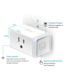 Kasa Smart Plug HS103P4, Smart Home Wi-Fi Outlet Works with Alexa, Echo, Google Home & IFTTT, No Hub Required, Remote Control, 15 Amp, UL Certified, 4-Pack, White Mini 4-Pack 26 51VmrrL3 KL