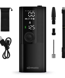 Airmoto Tire Inflator Portable Air Compressor/Pump for Car Tires w/Digital Tire Pressure Gauge - Air Compressor (120 PSI) - Motorcycle, Electric Bike Pump and Bicycle Pump w/LED Light 31 51Vqz2iQq2L
