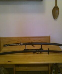 MAKOTO Black Kenshin Reverse Blade Katana, Japanese Sword with Table Top Display Stand 11 51Vr1w9PxL