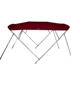 MSC 3 Bow 4 Bow Bimini Top Boat Cover with Rear Support Pole and Storage Boot (Burgundy, 4 Bow 8'L x 54" H x 91"-96" W) 4 Bow 8'L x 54"H x 91"-96"W Burgundy 16 51VujmtdnL