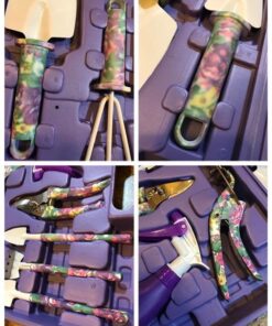 Garden Tools Set, JUMPHIGH 10 Pieces Gardening Tools with Purple Floral Print, Ergonomic Handle Trowel Rake Weeder Pruner Shears Sprayer, Garden Hand Tools with Carrying Case Gardening Gifts for Women 32 51Vz ByEv4L