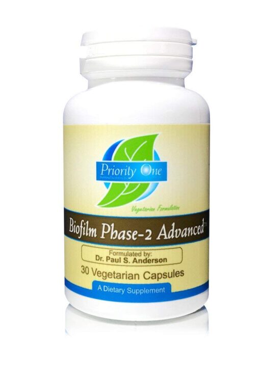 Priority One Vitamins Biofilm Phase-2 Advanced 60 Vegetarian Capsules Exclusively formulated by: Dr. Paul S. Anderson - Disruption of Advanced biofilms*