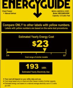 Midea MRC04M3AWW, White 3.5 cu. ft. Mini Freezer, Cubic Feet 3.5 Cubic Feet 45 51W1klExBTL