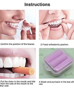 Angzhili 3 Pcs/Box Aligner Chewy,Silicone Orthodontic Chewers for Aligner Trays Seater,Chew Sticks with Storage Case(Yellow) Yellow 9 51W25Vamr6L