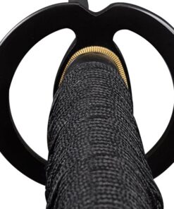 Handmade Sword - Fully Functional Samurai Katana Sword, Sharp 1095 Carbon Steel Blade, Hand Forged Clay Tempered, Full Tang, Black Scabbard, Certificate Musashi 11 51W5x5bYrgL