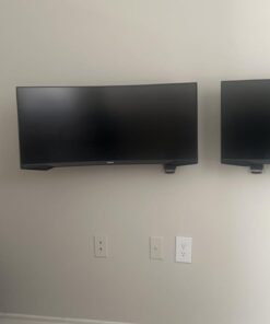 HUANUO Ultrawide Monitor Wall Mount for up to 34 35 inch Flat Curved Screens, Single Wall Mount Monitor Arm Holds 26lbs Max, Height Adjustable Full Motion Gas Spring Vesa Mount, Max 200x200mm, HNWSS4 49 51WCudMhz6L