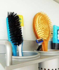 Cavoli Hair Blow Dryer Holder Wall Mounted,Space Aluminum, Nail free glue/Drilling screw, Bathroom Hanging Rack Organizer with 2 Cups double-cup 30 51WDPN8qQbL