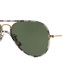 Ray-Ban Rb3025jm Classic Full Color Metal Aviator Sunglasses Gold Grey Multicolored/Green 58 Millimeters 6 51WFEWOylqL