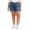 Levi's Women's Mid Length Shorts plus-size 38 Hawaii Ocean 3 51WJNHaqthL