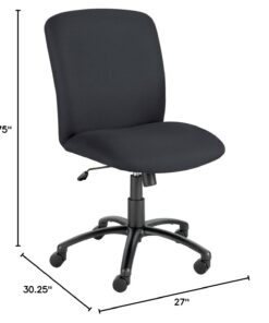 Safco High Back Big and Tall Swivel Desk Task Chair Adjustable Height and Rolling Base, Rated for 24/7 Use, 500 lbs. Weight Capacity, Work or Home Office, Black (3490BL) Black (Fabric) 11 51WLNbphxWL