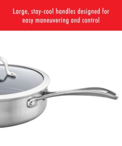 ZWILLING Spirit 3-ply 10-pc Stainless Steel Ceramic Nonstick Pots and Pans Set, Dutch Oven, Fry Pan 10-pc Ceramic 23 51WQUFCrrPL