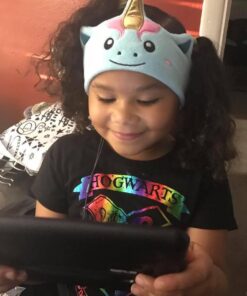 CozyPhones Kids Headphones, Headband Earphones for Children, Baby, & Toddlers 1-3. Stretchy & Comfy for Home, Plane & Car Travel Accessories - Mystic Unicorn Blue 33 51WR4tEEhNL 1