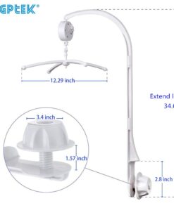 AGPtek Baby Crib Mobile Bed Bell Holder Music Box Holder Arm Bracket Baby Bed Stent Set (Nut Screw) ¨C 2 Sizes for Optional (34.6") 34.6" 22 51WRrQshrDL