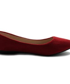 Ollio Women's Ballet Comfort Light Faux Suede Multi Color Shoe Flat 6.5 Red 10 51WUVV5xPAL