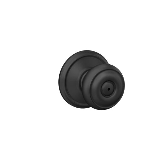 Schlage F40 GEO 622 Georgian Door Knob, Bed & Bath Privacy Lock, Matte Black