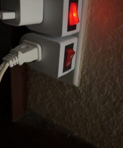 Luxtronic Grounded Power Adapter Switch - Electrical Outlet with On/Off Power Switch - 3-Prong Electric Plug with Red Light Indicator - ETL Listed (Pack of 2) Pack of 2 17 51WblSA 1ZL