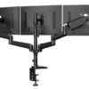 HUANUO Triple Monitor Mount for 17 to 32 inch Screens, Triple Monitor Stand with Gas Spring Adjustment Swivel Tilt Rotation, 3 Monitor Desk Mount with Clamp & Grommet Kit, Hold up to 17.6lbs, Black 11 51Wf2RDVV L