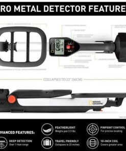 NATIONAL GEOGRAPHIC PRO Series Metal Detector - Ultimate Treasure Hunter with Pinpointer, Large Waterproof 10" Coil - Lightweight and Collapsible for Easy Travel (Amazon Exclusive) 34 51WkYbPLmAL