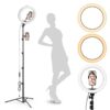GearLight Ring Light - 10" Selfie Tripod Stand with LED Lights, Dual Phone Holders, Adjustable Height and Lighting for Recording, Makeup & Photography - Cute Room Decor Stuff & Gifts For Teen Girls 10 inch