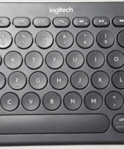 Logitech K380 Pebble Multi-Device Bluetooth Keyboard – Windows, Mac, Chrome OS, Android, iPad, iPhone, Apple TV Compatible – with Flow Cross-Computer Control and Easy-Switch up to 3 Devices –Dark Grey Dark Grey 58 51X I8ZWO4L