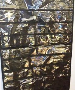 Hanging Jewelry Organizer, Dual Sided Closet Organizers, Earrings Bracelet Necklace Socks Pantyhose Storage Display Bag (Black (40 Pockets & 20 Hook-and-Loop Tabs)) Black (40 Pockets & 20 Hook-and-Loop Tabs) 26 51X3814XAlL 1