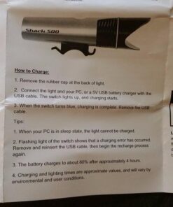 Bike Lights for Night Riding, USB Rechargeable Shark 300 Ultra Bright LED Bike Lights Front and Back Safety Tail Light Included, Bicycle Light Compatible with Mountain, Road, Kids & City Bicycles Black Combo 109 51X6S4KDh3L