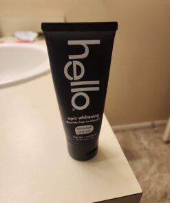 Hello Activated Charcoal Epic Teeth Whitening Fluoride Free Toothpaste, Fresh Mint and Coconut Oil, Vegan, SLS Free, Gluten Free and Peroxide Free, 4 Ounce 4 Ounce (Pack of 1) 32 51X8KFaV8OL