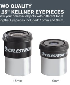 Celestron - PowerSeeker Telescope Accessory Kit - Includes 2X 1.25 Kellner Eyepieces, 3 Colored Telescope Filters, and Cleaning Cloth - Telescope Eyepiece Kit for Beginners 15 51X9ksT2tL