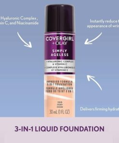 Alternative view of Covergirl + Olay Simply Ageless 3-in-1 Liquid Foundation, Creamy Natural 1 Fl Oz (Pack of 1) 220 - Creamy Natural