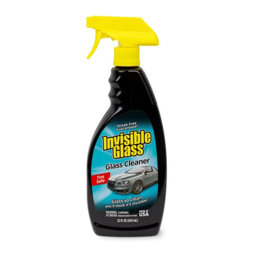 Invisible Glass 92164 22-Ounce Premium Glass Cleaner and Window Spray for Auto and Home Provides a Streak-Free Shine on Windows, Windshields, and Mirrors is Residue and Ammonia Free and Tint Safe 22 Fl Oz (Pack of 1)